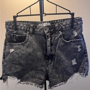 Zara denim ripped shorts, size 8